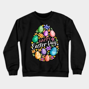 Happy Easter Bunny Rabbit Funny Easter Egg for Women & Girls Crewneck Sweatshirt